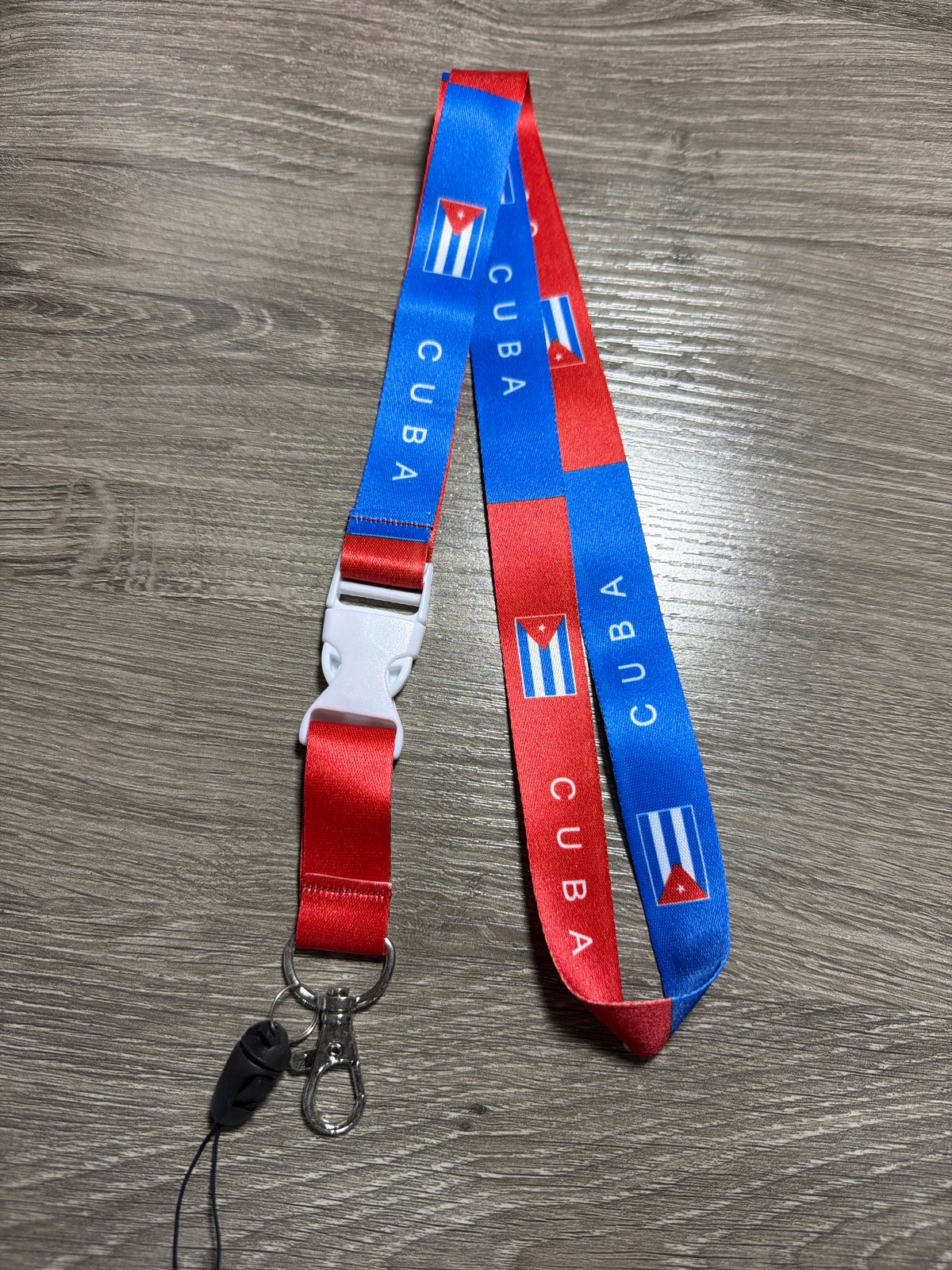 Cuba Flag Lanyard with ID Holder Keychain