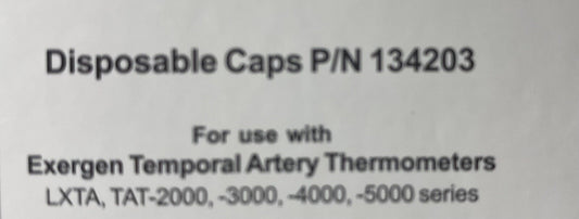 Exergen Temporal Artery Thermometer Disposable Caps 50ct P/N 134203 Black