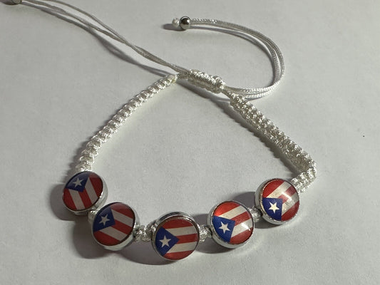 Puerto Rico Flag Macrame Bracelet Choose one color