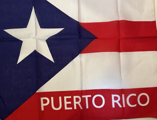 Puerto Rico/Boricua Bandana Written with Puerto Rico Mask 20 x 20