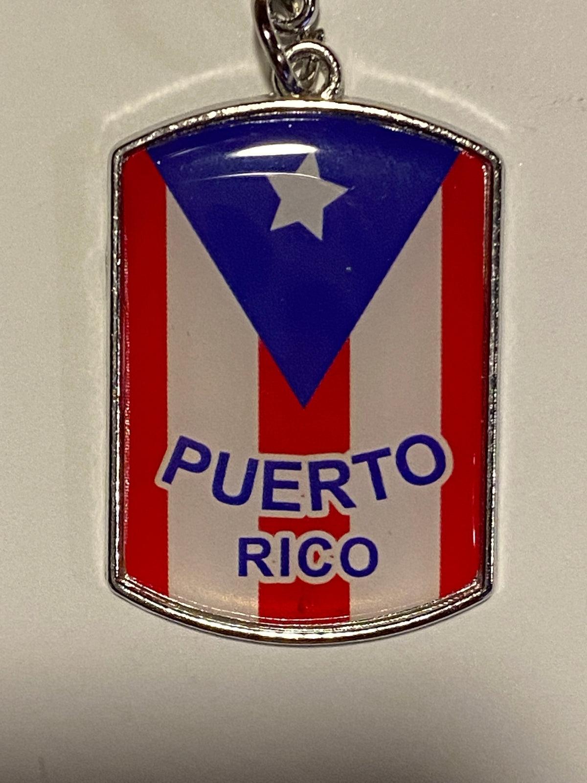 Puerto Rico Flag Keychain with a Small Heart