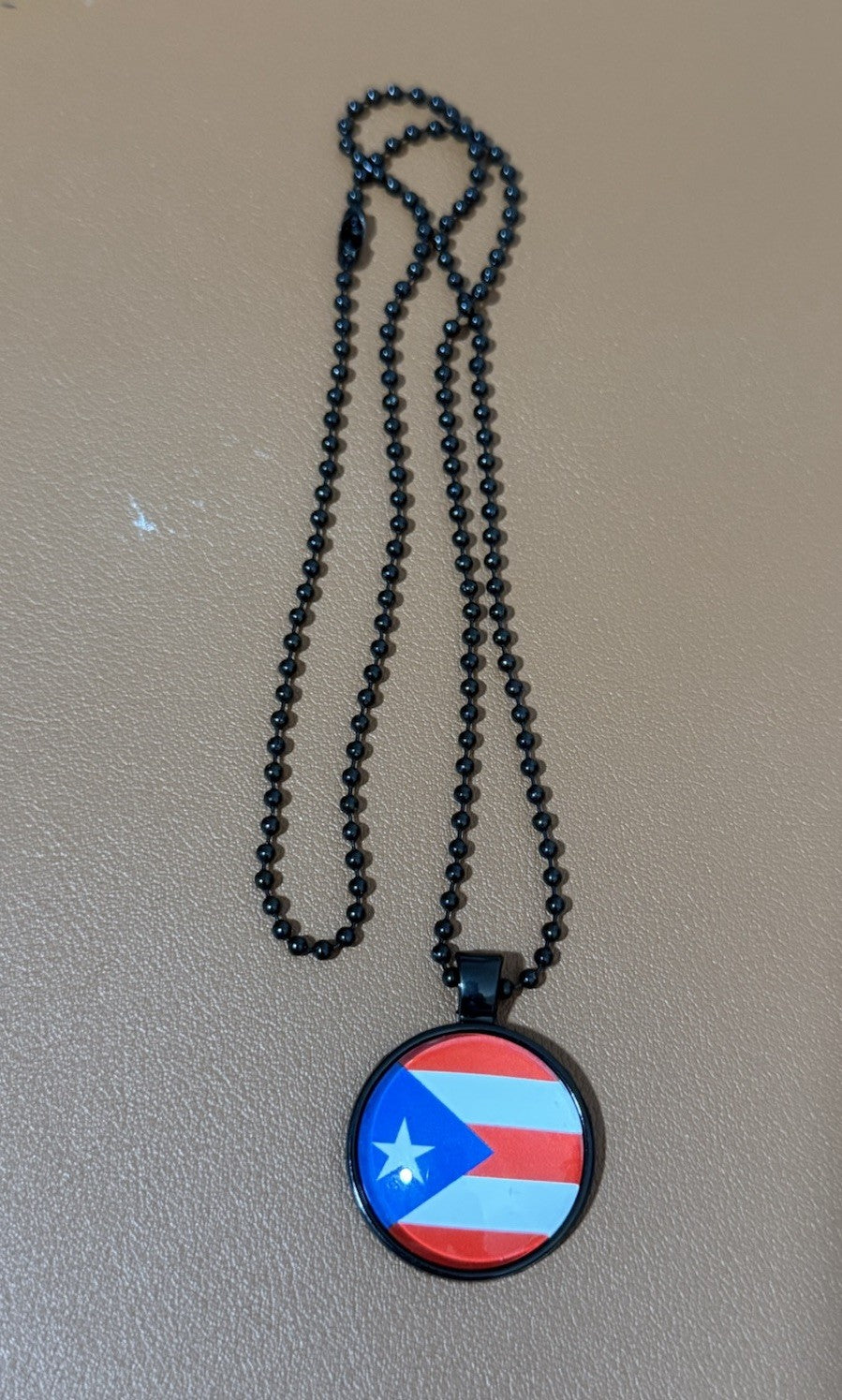 Puerto Rico Flag Dog Tag Chain