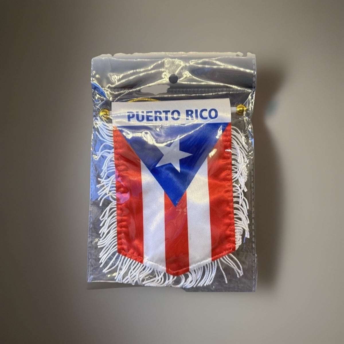 Puerto Rico Banner Flag 4x6 White Fringe Trim Patriotic Collectible Memorabilia