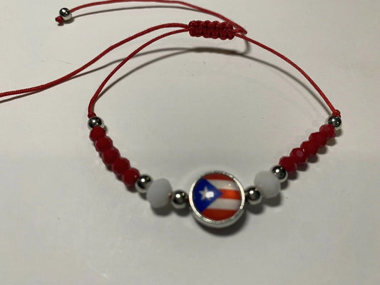 Puerto Rico Handmade Macrame Flag Bracelet F