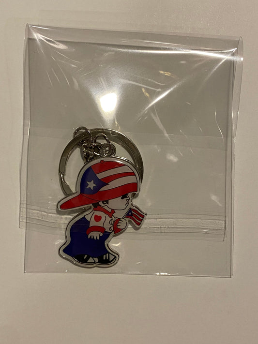 Puerto Rico Boricua Boy Keychain Multicolor Flag Pride Accessory Unisex
