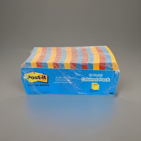 3M Post-it Pop-Up Notes Jaipur Collection 3x3 Assorted 18 Pads R330-18AUCP