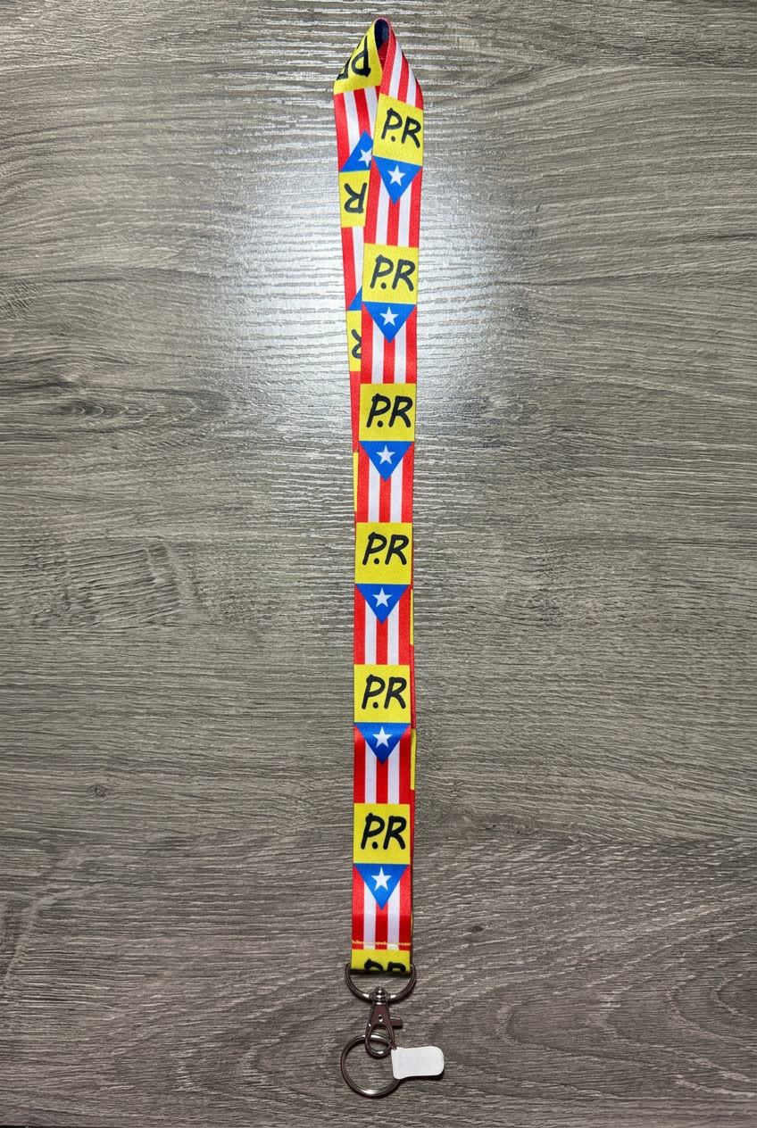 Puerto Rico flag lanyard straightened
