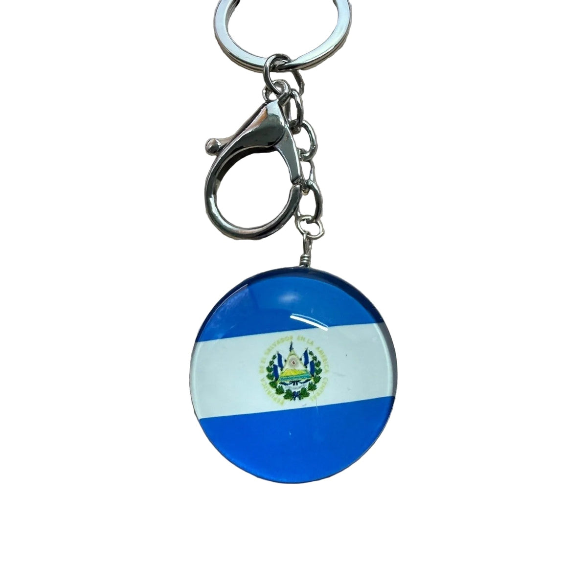 El Salvador Flag Round Keychain