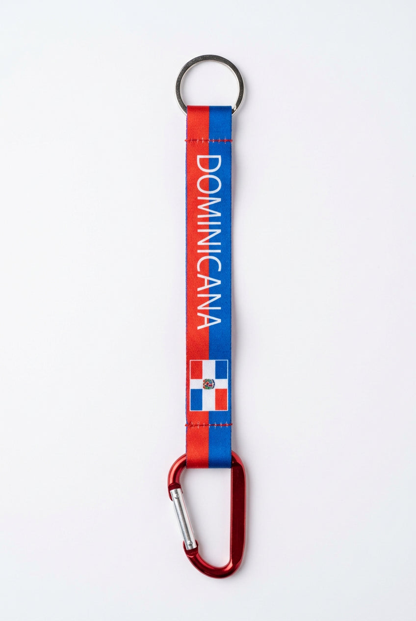 Dominican Republic Flag Lanyard with Carabiner Keychain