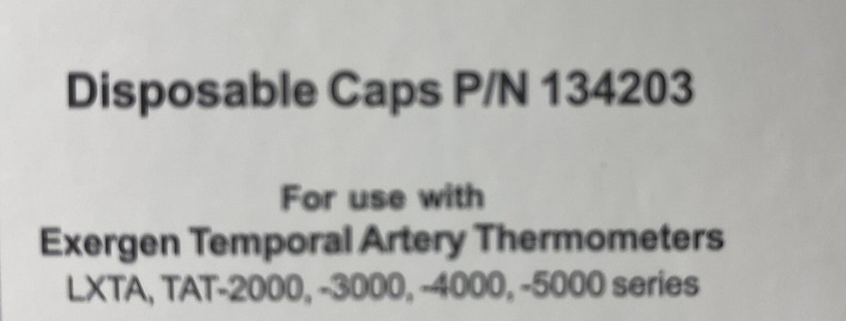 Exergen Temporal Artery Thermometer Disposable Caps 50ct P/N 134203 Black
