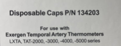 Exergen Temporal Artery Thermometer Disposable Caps 50ct P/N 134203 Black