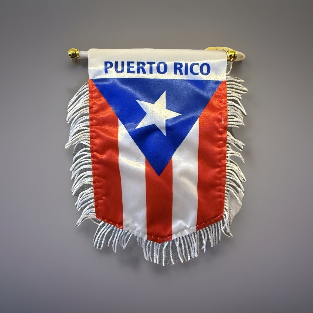 Puerto Rico Banner Flag 4x6 White Fringe Trim Patriotic Collectible Memorabilia