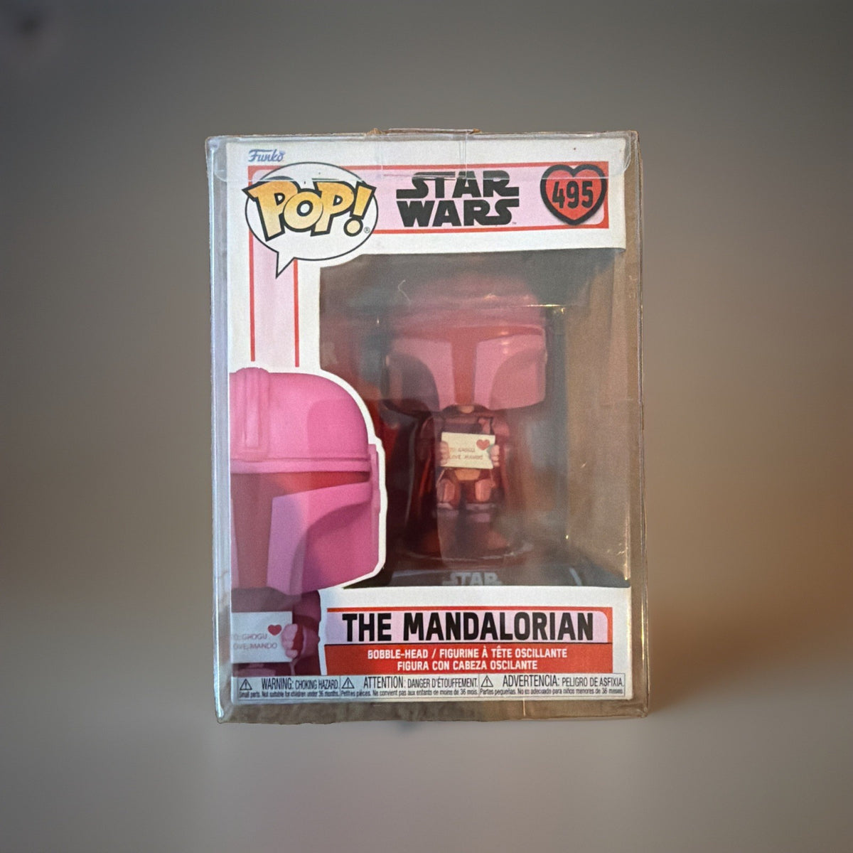 Funko Pop! Vinyl: Star Wars - The Mandalorian (Pink) #495 w/Protective Cover