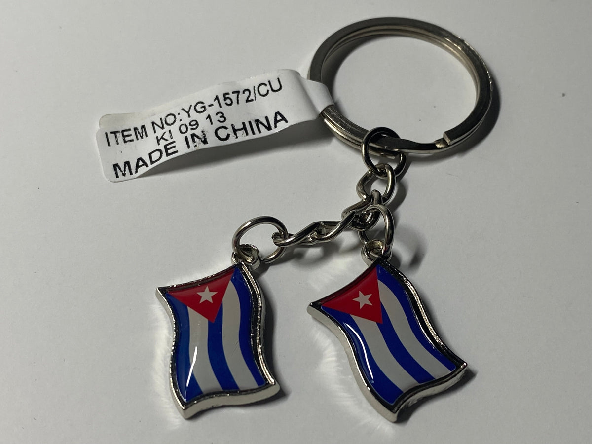 Cuba double flag keychain 
