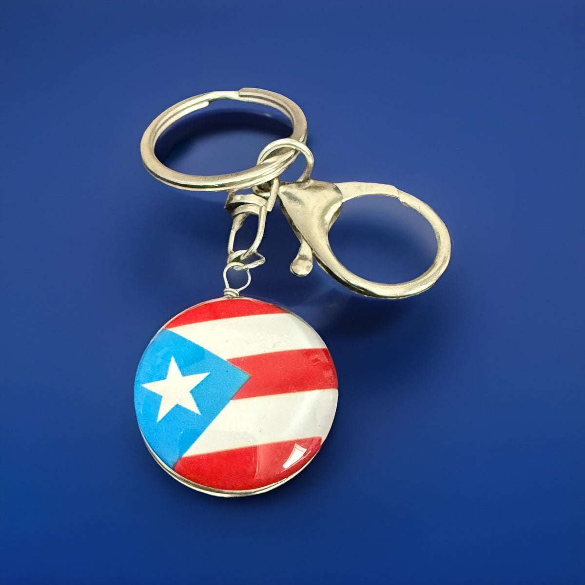 Puerto Rico Keychain with PR Initials