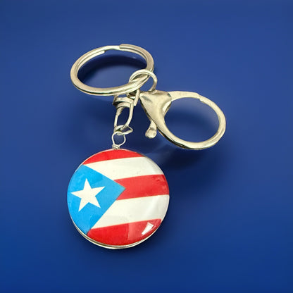 Puerto Rico Keychain with PR Initials