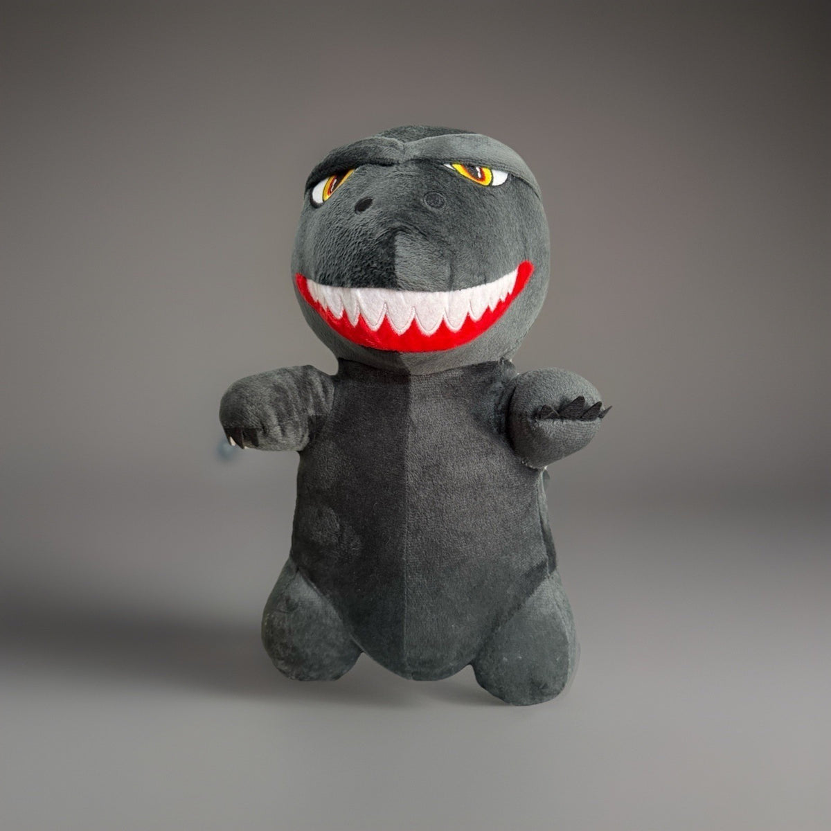 Black Dinosaur Stuffed Animal Plush Toy Kaiju Style Washable Small 12in NEW