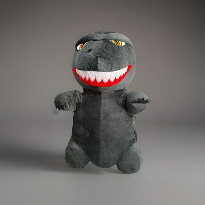 Black Dinosaur Stuffed Animal Plush Toy Kaiju Style Washable Small 12in NEW