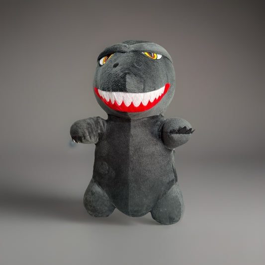 Black Dinosaur Stuffed Animal Plush Toy Kaiju Style Washable Small 12in NEW