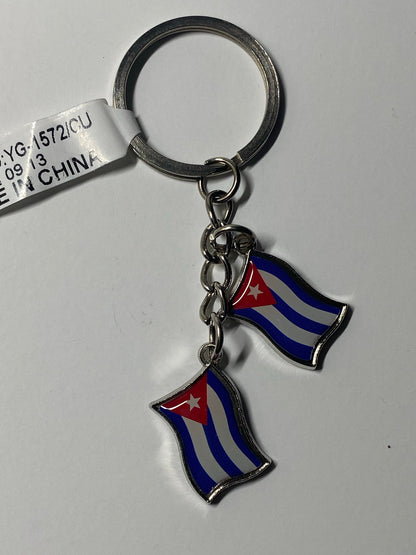 Cuba double flag keychain 