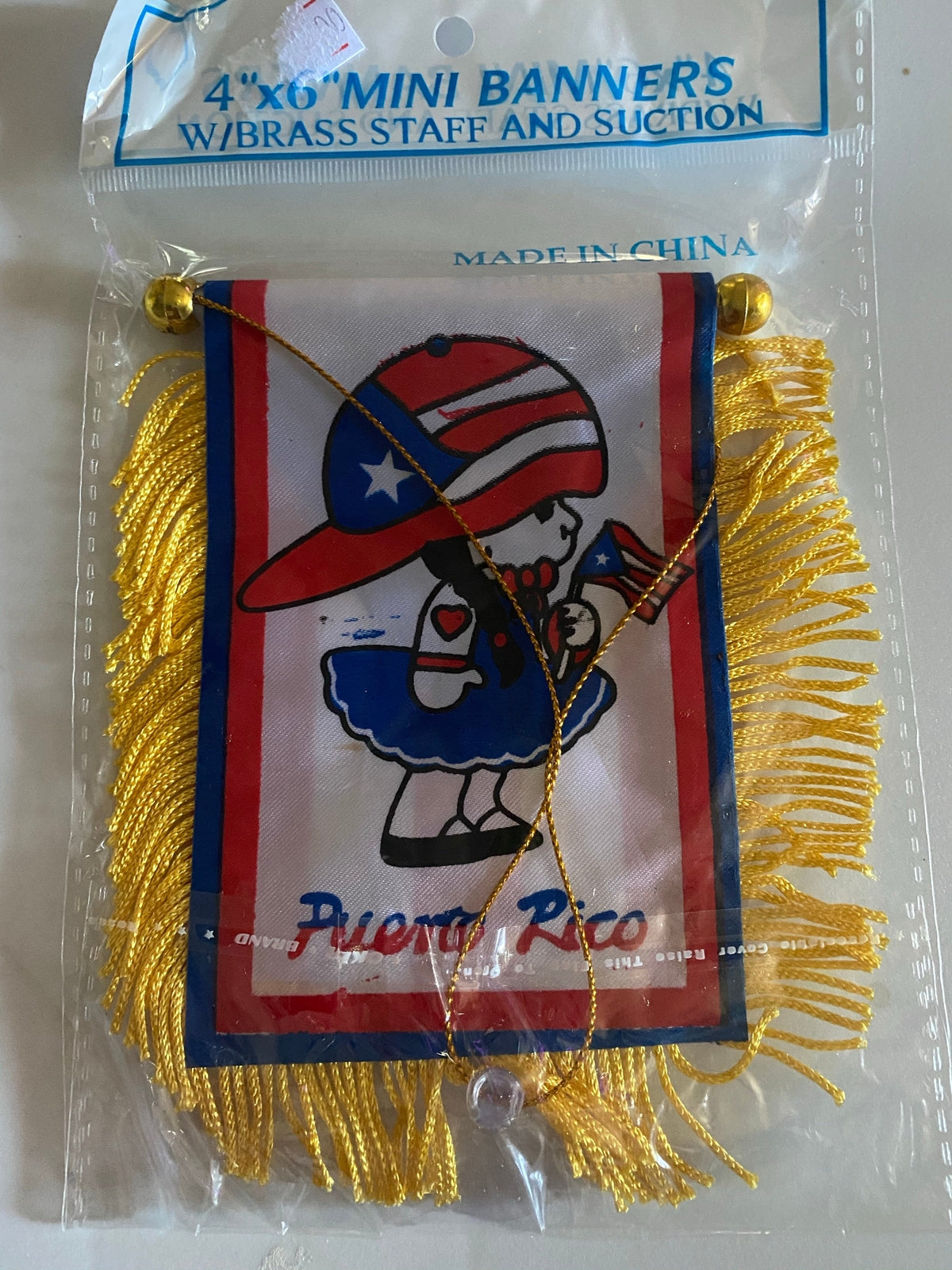 Puerto Rico Mini Banner Boricua Girl Car Window Flag 