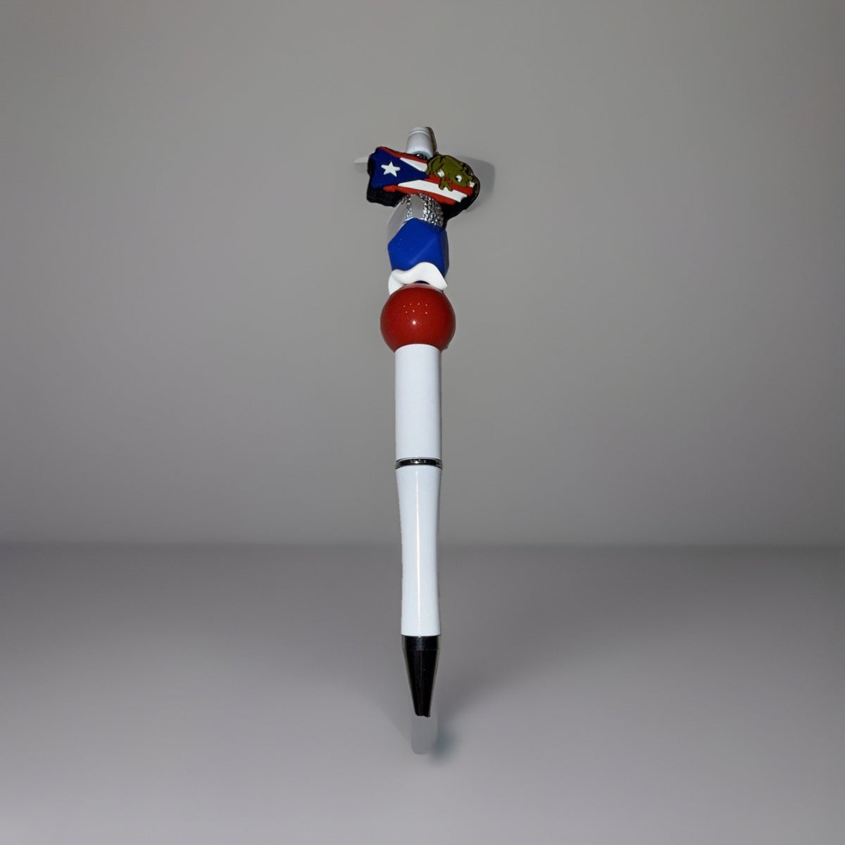 Puerto Rico Custom Handmade Beaded Pen PR Map with Flag and Coqui