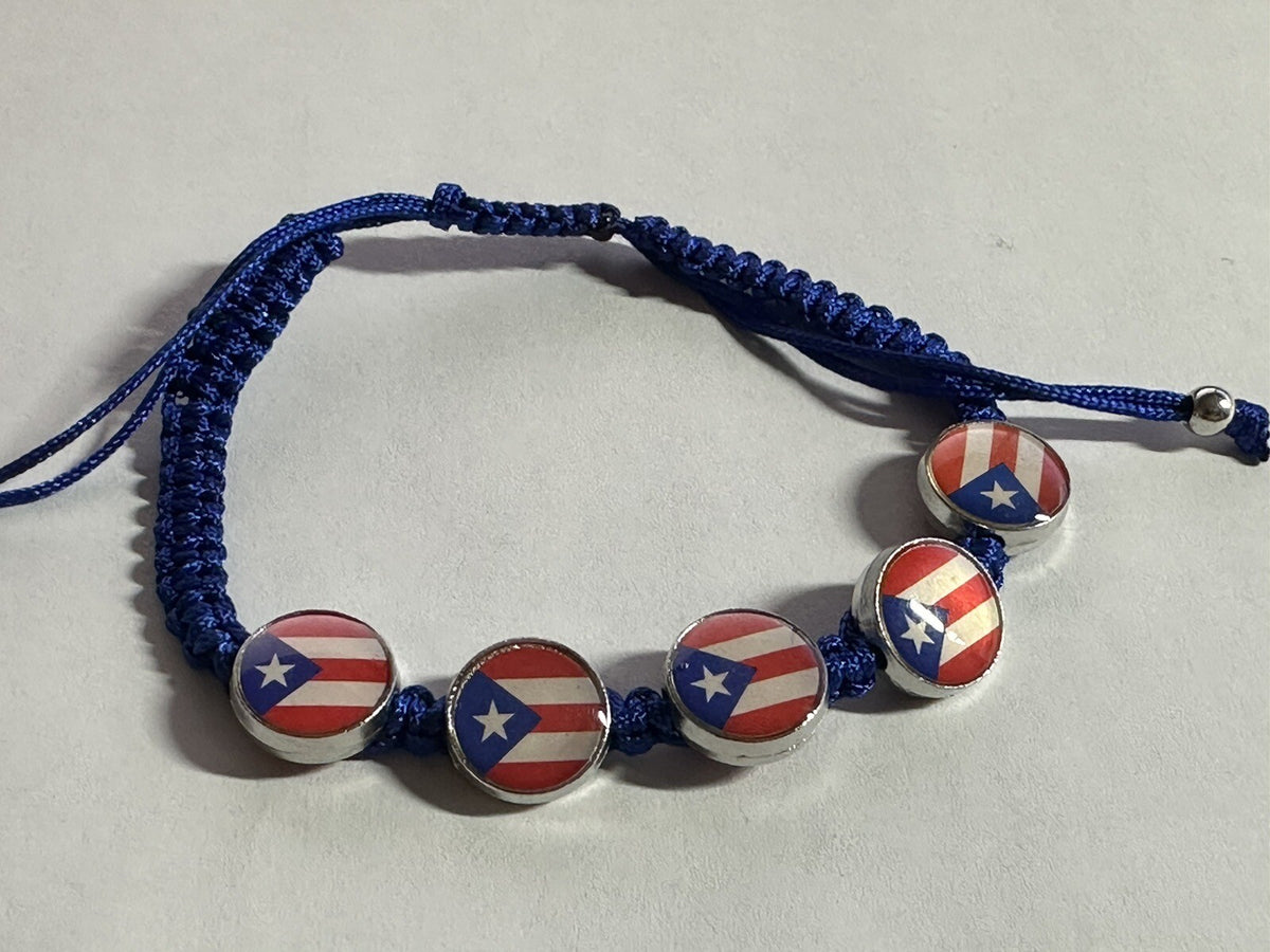 Puerto Rico Flag Macrame Bracelet Choose one color 