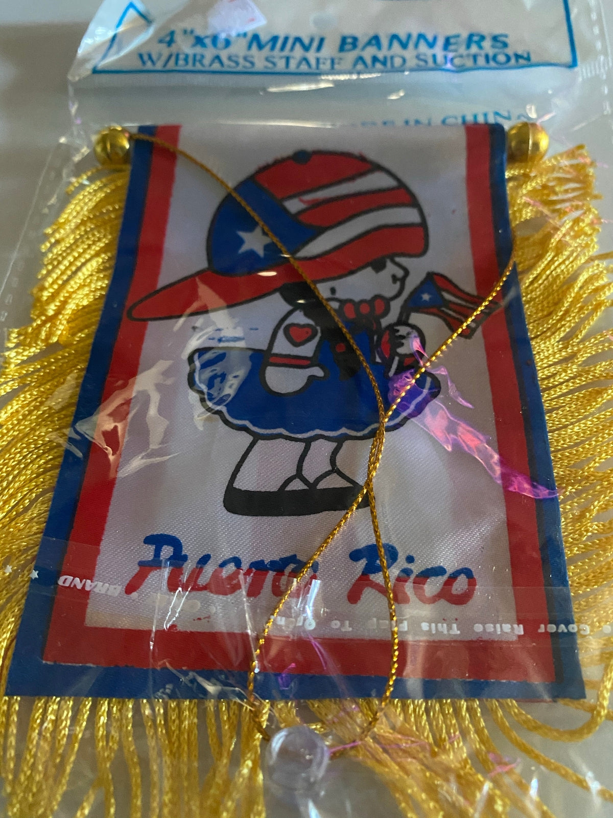 Puerto Rico Mini Banner Boricua Girl Car Window Flag 