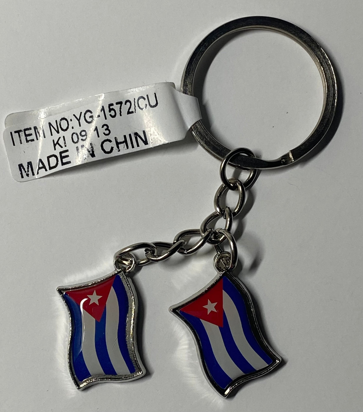 Cuba double flag keychain 