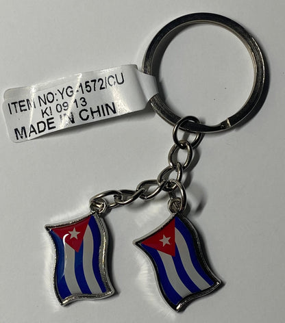 Cuba double flag keychain 