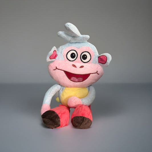 Dora the Explorer Boots the Monkey Plush Toy Blue Pink Vintage Nickelodeon Toy