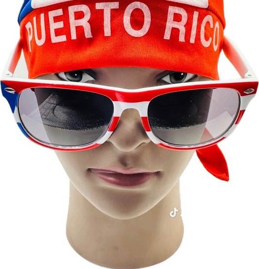 Puerto Rico Flag Sunglasses Unisex Multicolor Plastic Frame JH19098 Caribbean