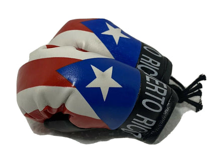 PUERTO RICO HANGING MINI BOXING GLOVES BORICUA FLAG 