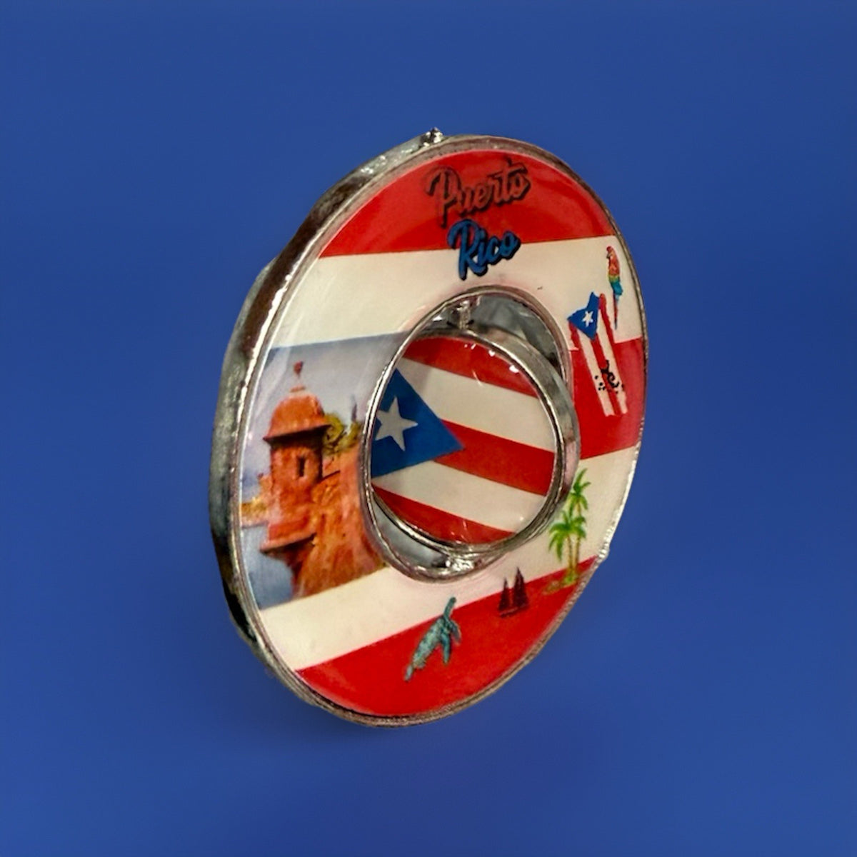 Puerto Rico Flag Key chain with graphic design
