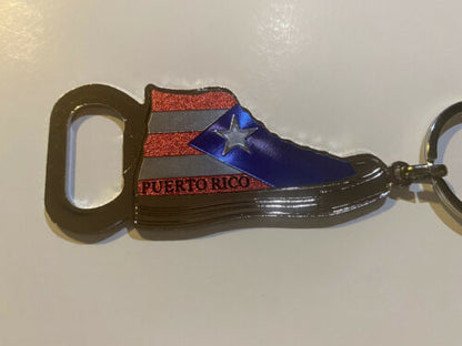 Puerto Rico Keychain Sneaker Flag with a bottle opener 