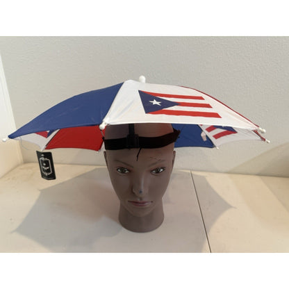 Puerto Rico Flag Umbrella Hat Sun Shade Beach Accessory Multicolor One Size