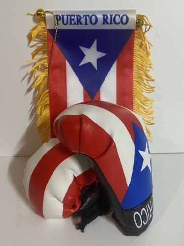 Puerto Rico lot Mini Banner, Boxing Gloves and Keychain 3 pieces