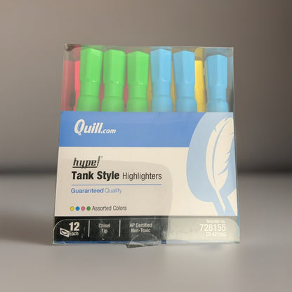 Quill Tank Highlighters pack 12 Each Misc Colors