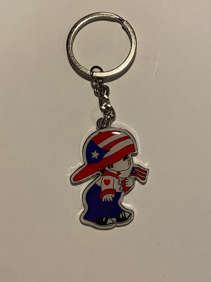 Puerto Rico Boricua Boy Keychain Multicolor Flag Pride Accessory Unisex