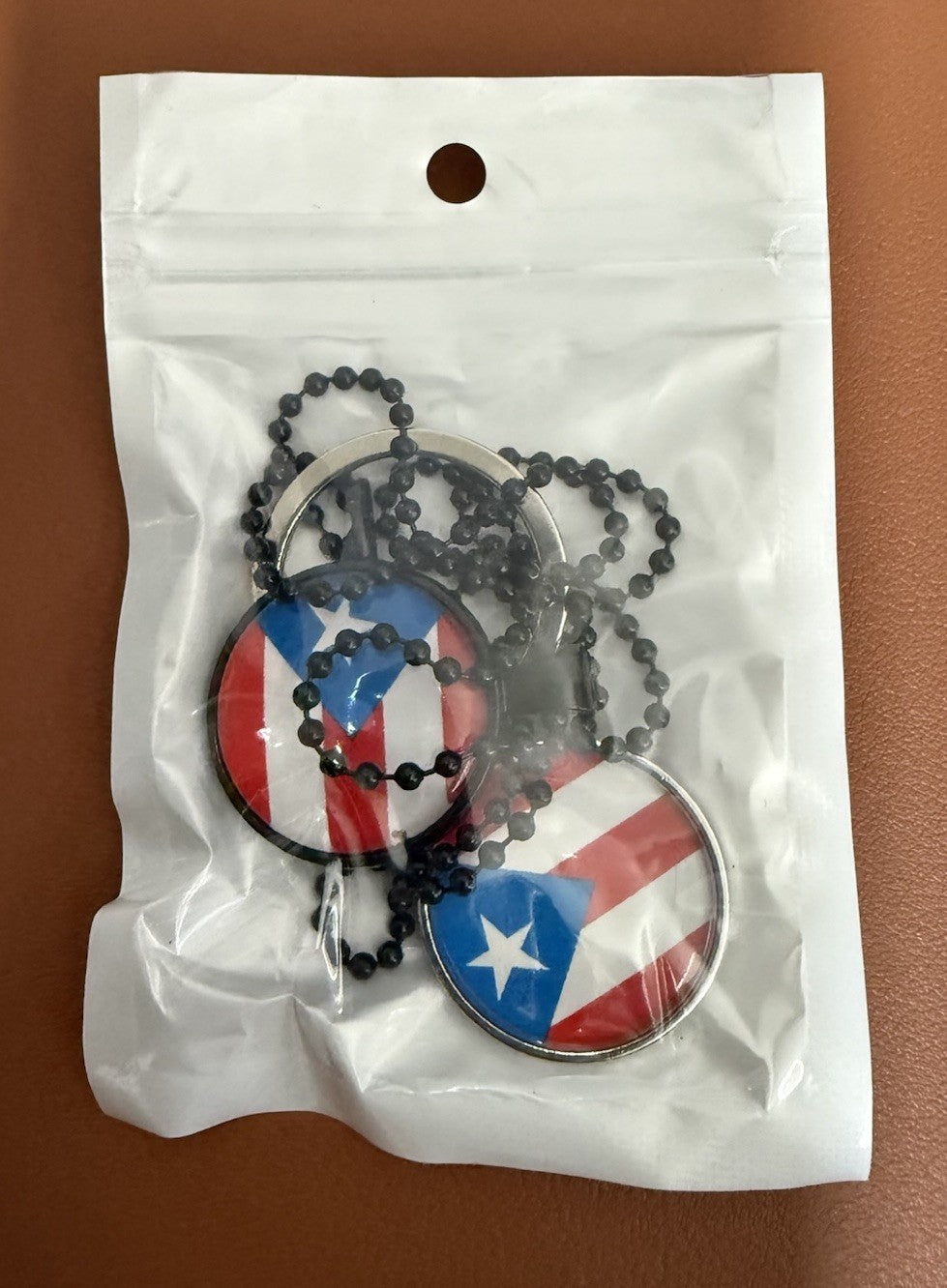 Puerto Rico Flag Set Necklace and Keychain 