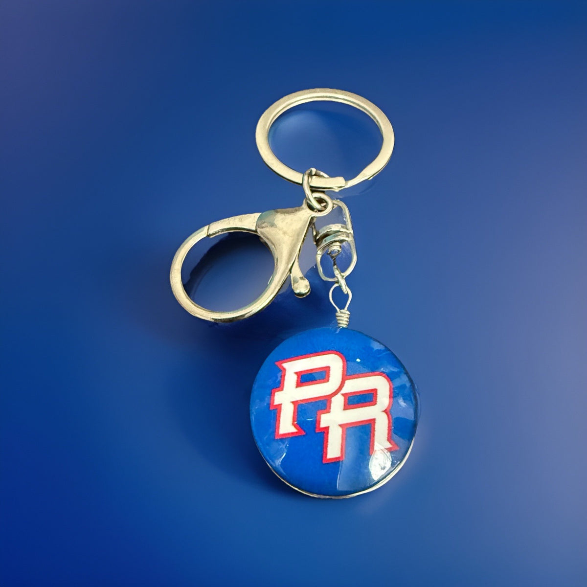 Puerto Rico Keychain with PR Initials