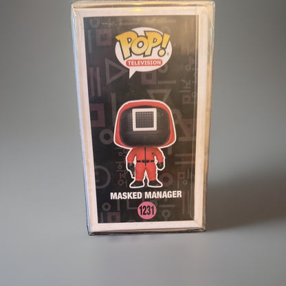 Funko Pop Squid Game Masked Manager 1231 Walmart Exclusivew/Protective Cover
