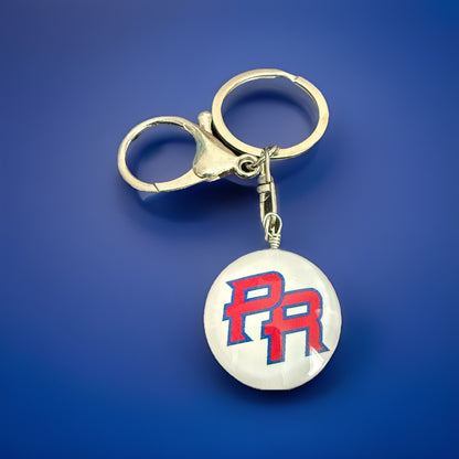 Puerto Rico Keychain with PR Initials