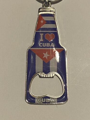 Cuba Flag Bottle Can Opener Keychain 