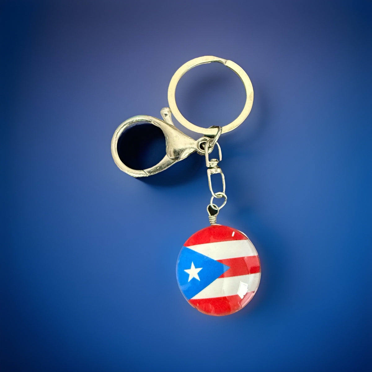 Puerto Rico Keychain with PR Initials