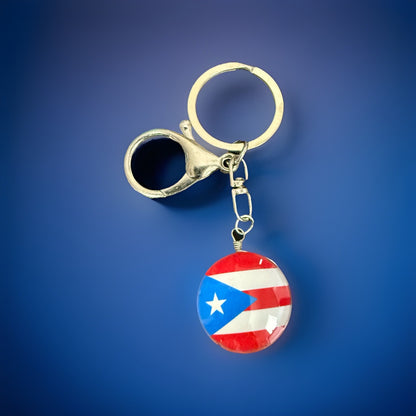 Puerto Rico Keychain with PR Initials