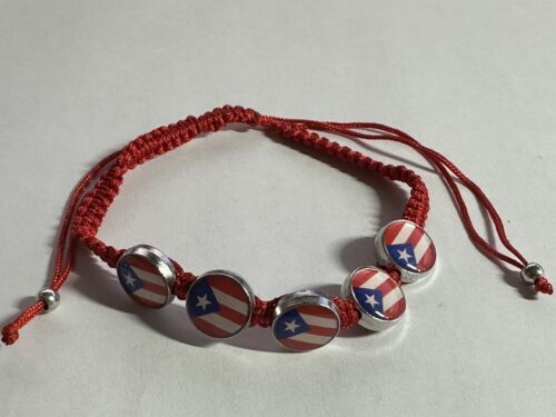 Puerto Rico Flag Macrame Bracelet Choose one color 