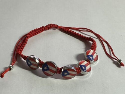 Puerto Rico Flag Macrame Bracelet Choose one color 
