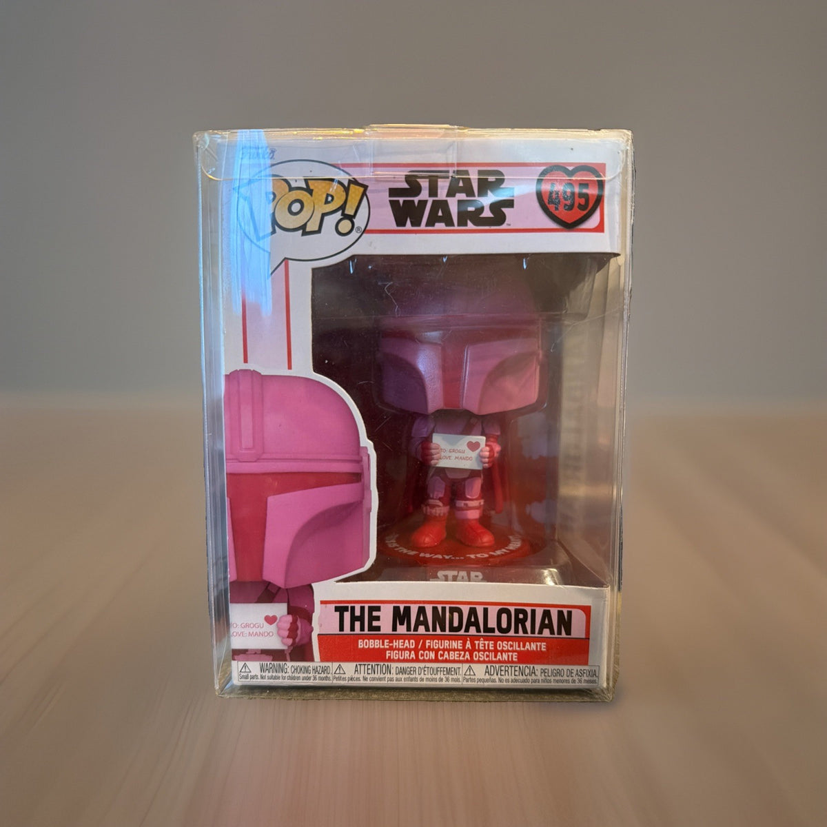 Funko Pop! Vinyl: Star Wars - The Mandalorian (Pink) #495 w/Protective Cover