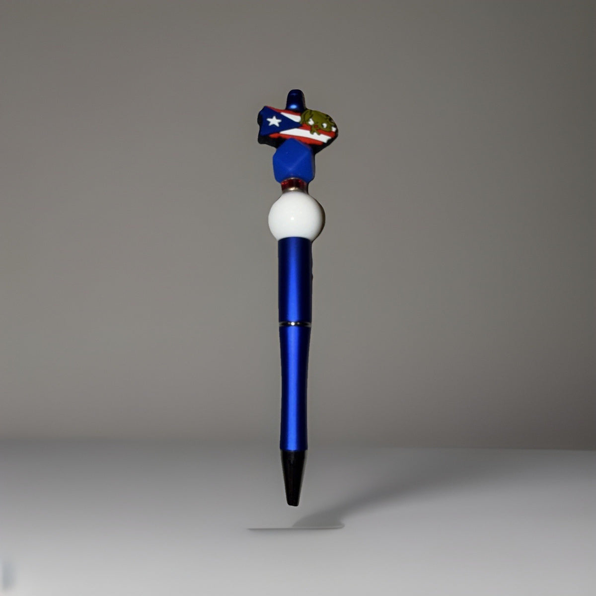 Puerto Rico Custom Handmade Beaded Pen PR Map with Flag and Coqui